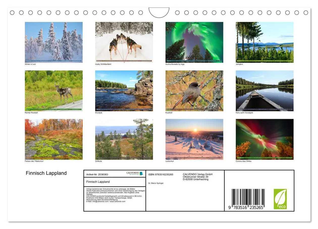 Bild: 9783516235265 | Finnisch Lappland (Wandkalender 2026 DIN A4 quer), CALVENDO...