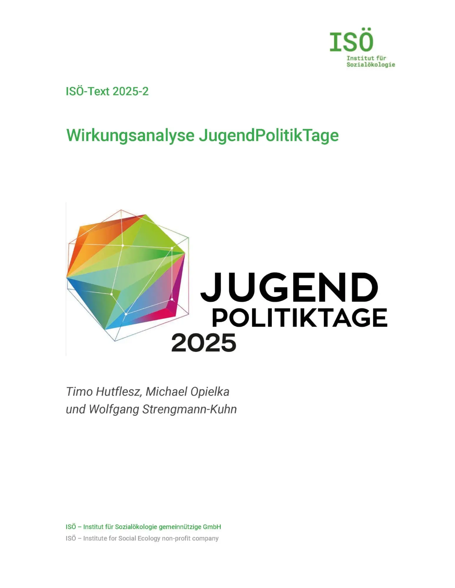 Cover: 9783695125265 | Wirkungsanalyse JugendPolitikTage | Timo Hutflesz (u. a.) | Buch