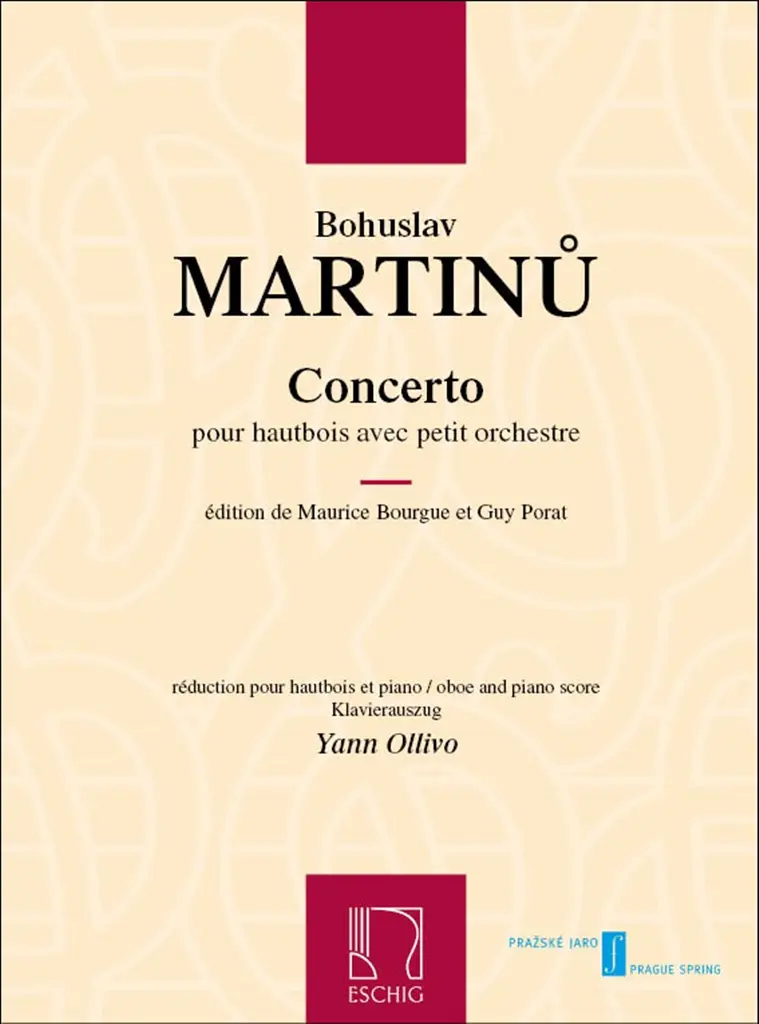 Cover: 9790045045265 | Concerto Pour Hautbois Avec Petite Orchestre | Bohuslav Martinu | 2008