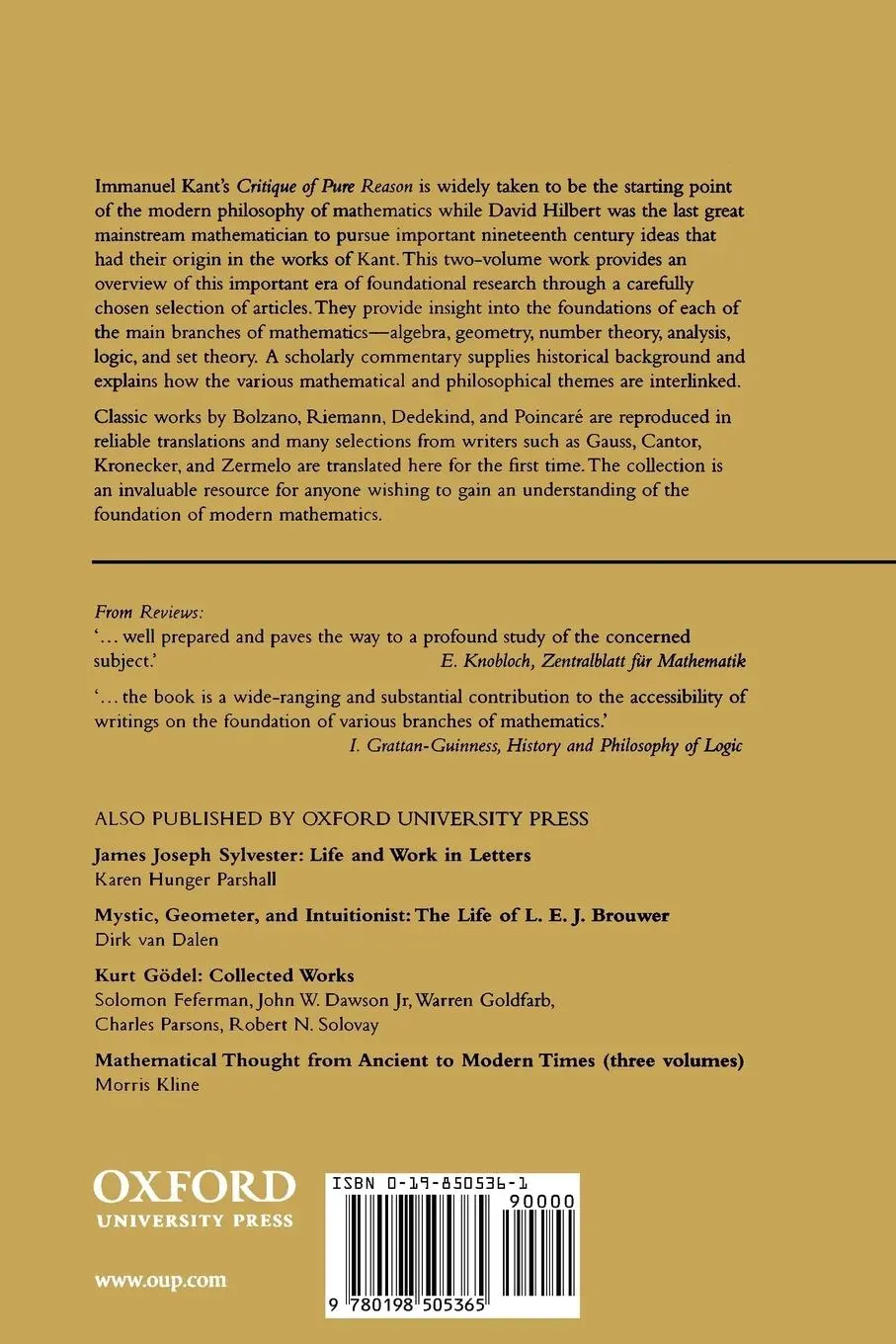 Rückseite: 9780198505365 | From Kant to Hilbert Volume 2 | William Bragg Ewald | Taschenbuch