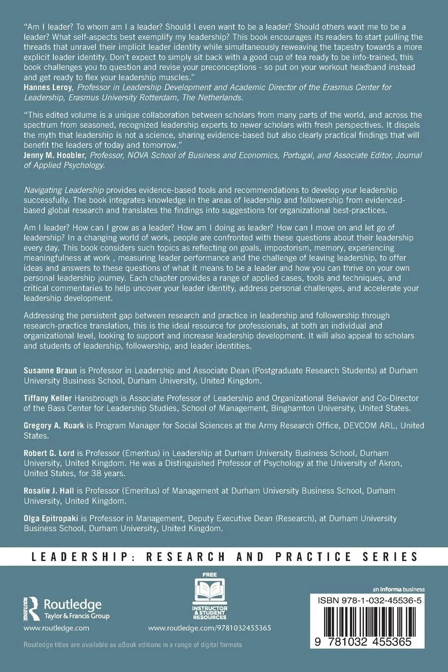Rückseite: 9781032455365 | Navigating Leadership | Susanne Braun (u. a.) | Taschenbuch | Englisch
