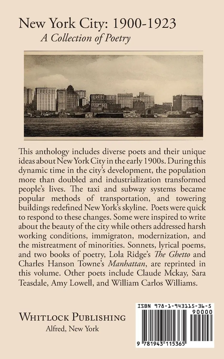 Rückseite: 9781943115365 | New York City | 1900-1923: A Collection of Poetry | Hannah Watt | Buch