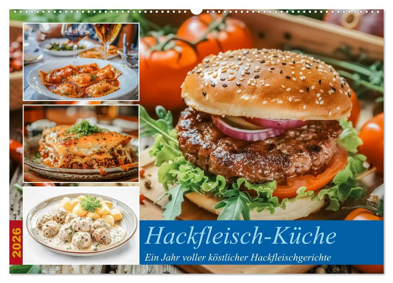 Cover: 9783457375365 | Hackfleisch-Küche (Wandkalender 2026 DIN A2 quer), CALVENDO...