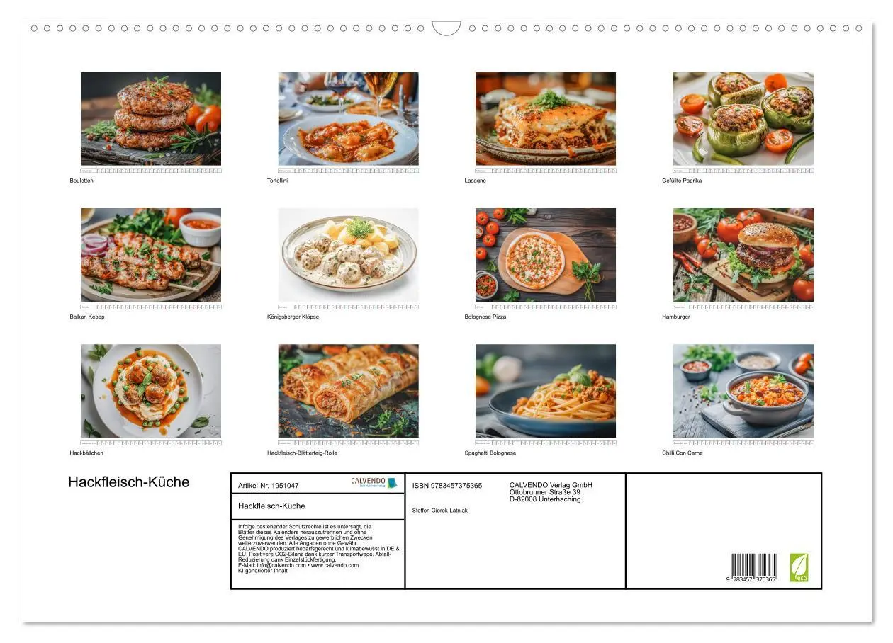 Bild: 9783457375365 | Hackfleisch-Küche (Wandkalender 2026 DIN A2 quer), CALVENDO...