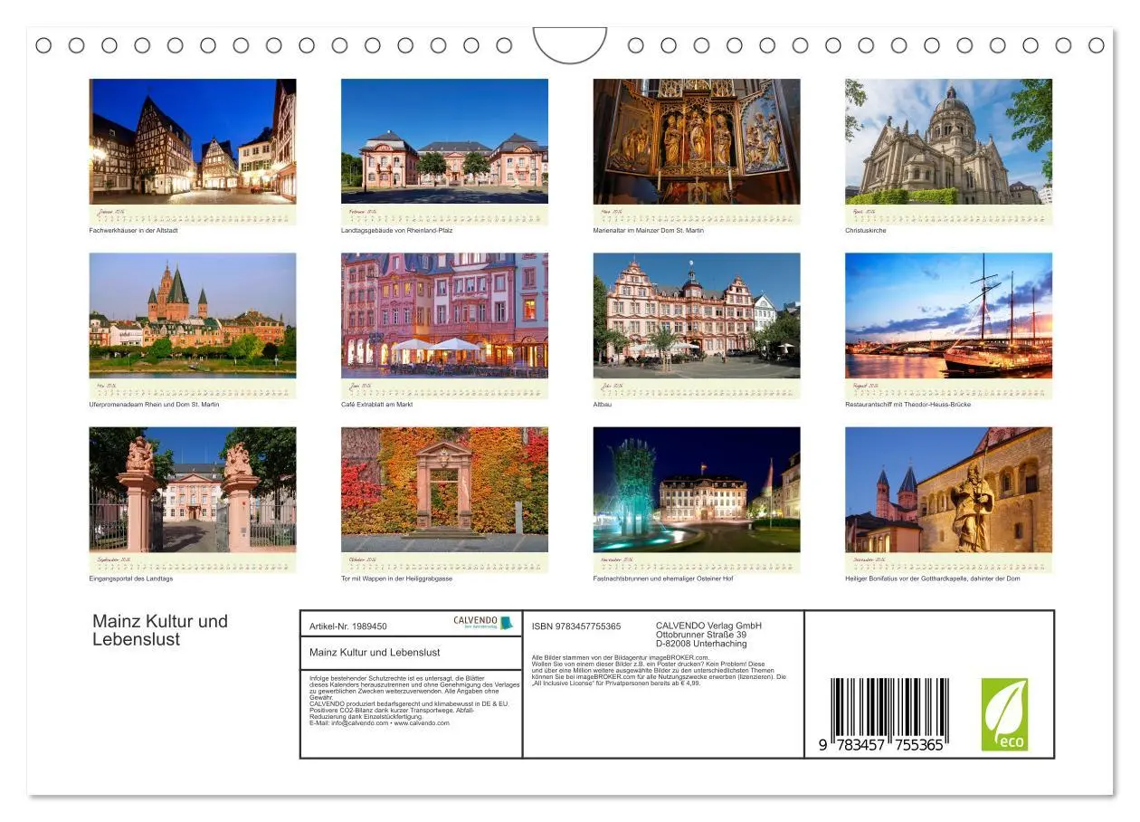 Bild: 9783457755365 | Mainz Kultur und Lebenslust (Wandkalender 2026 DIN A4 quer),...