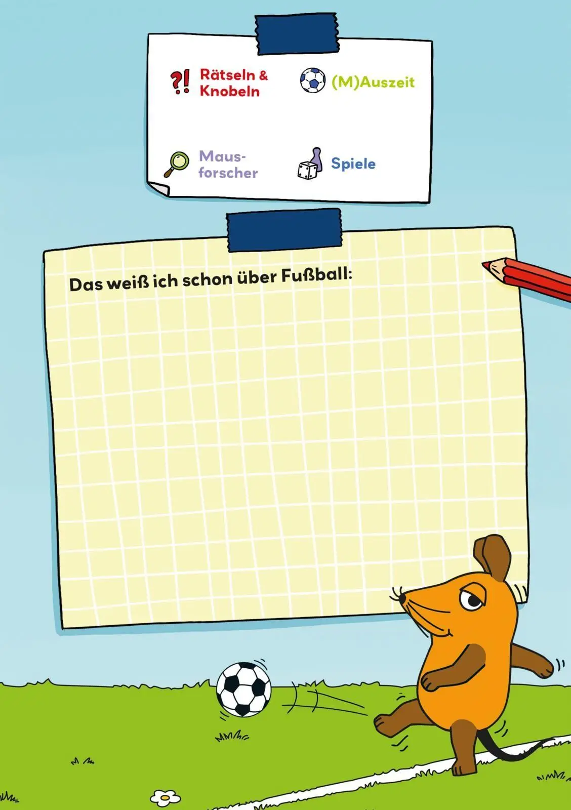 Bild: 9783551255365 | Frag doch mal ... die Maus: Der Fußball-Rätselblock mit der Maus