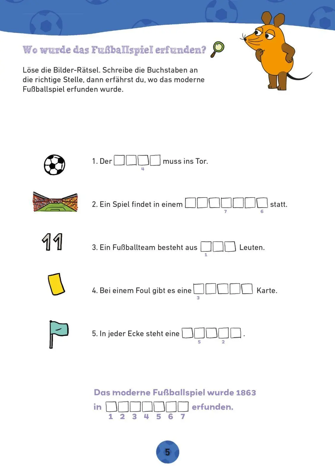 Bild: 9783551255365 | Frag doch mal ... die Maus: Der Fußball-Rätselblock mit der Maus