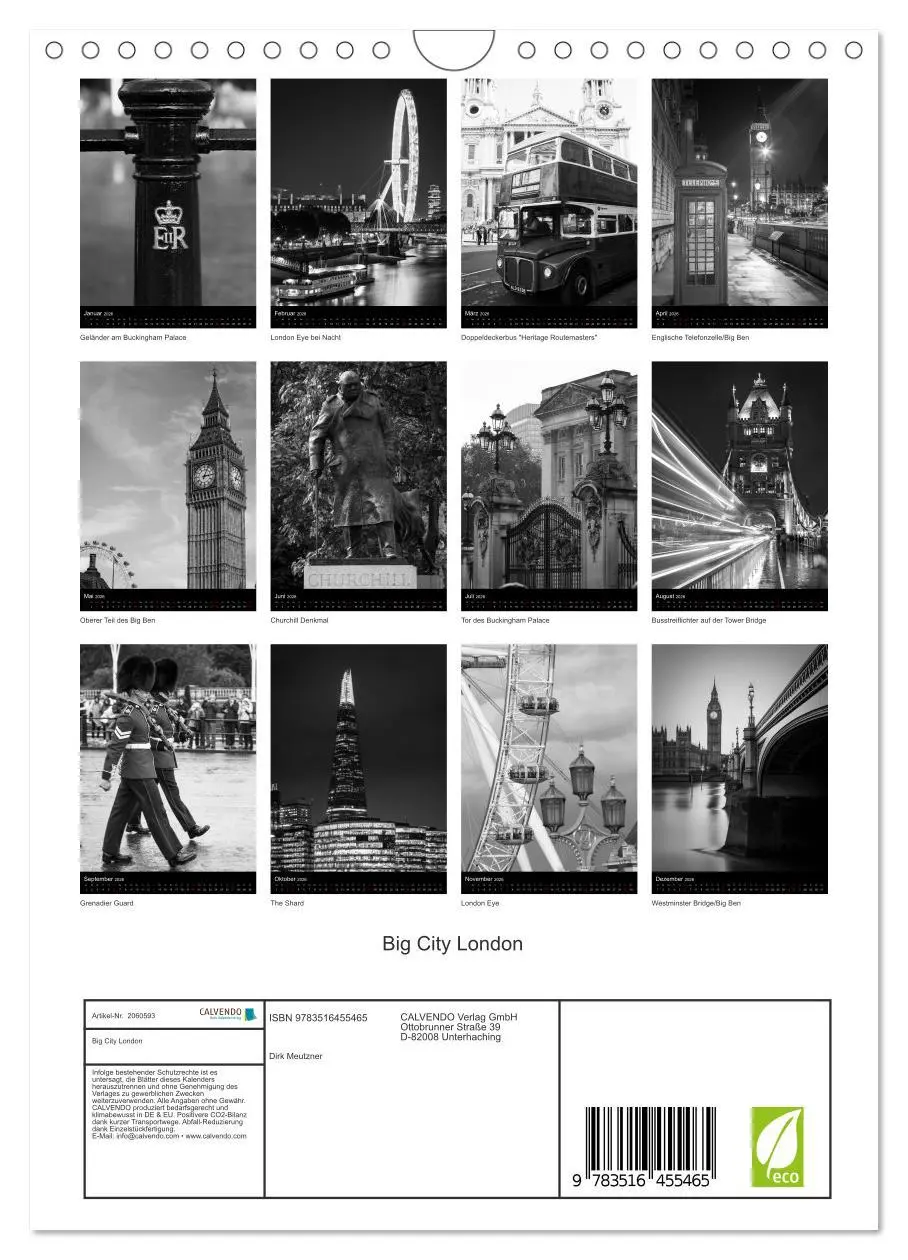 Bild: 9783516455465 | Big City London (Wandkalender 2026 DIN A4 hoch), CALVENDO...