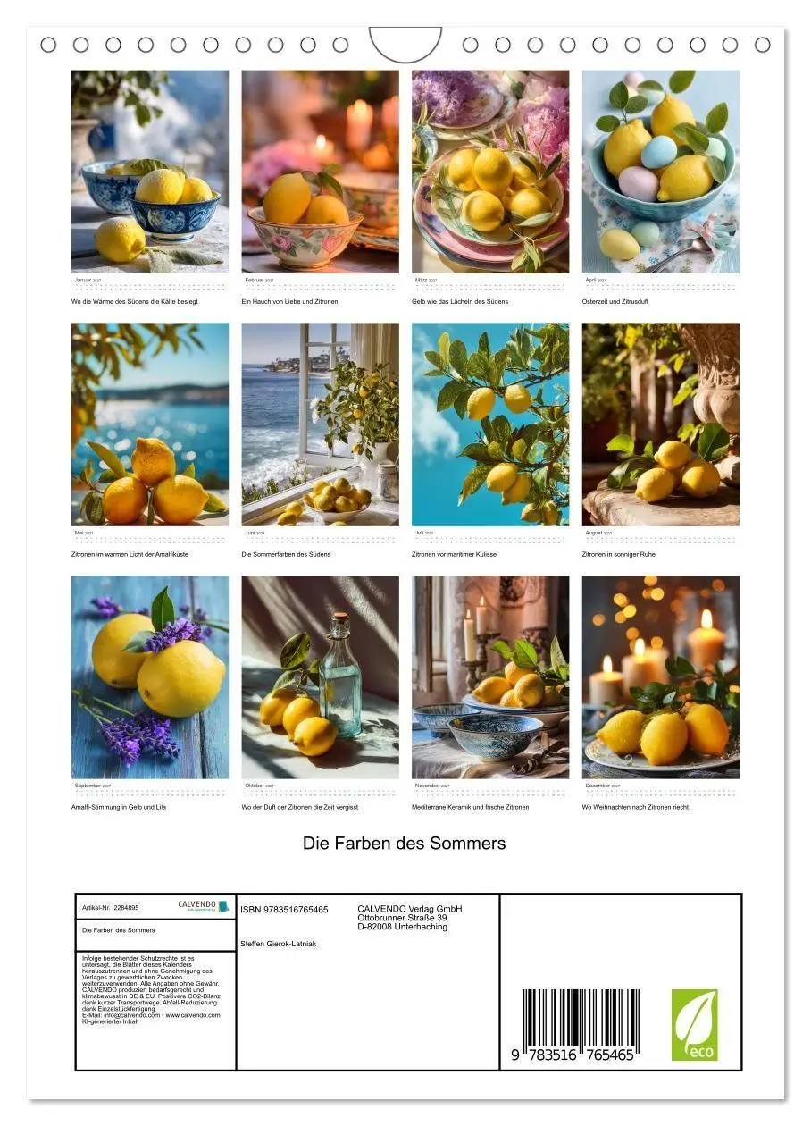 Bild: 9783516765465 | Die Farben des Sommers (Wandkalender 2027 DIN A4 hoch), CALVENDO...