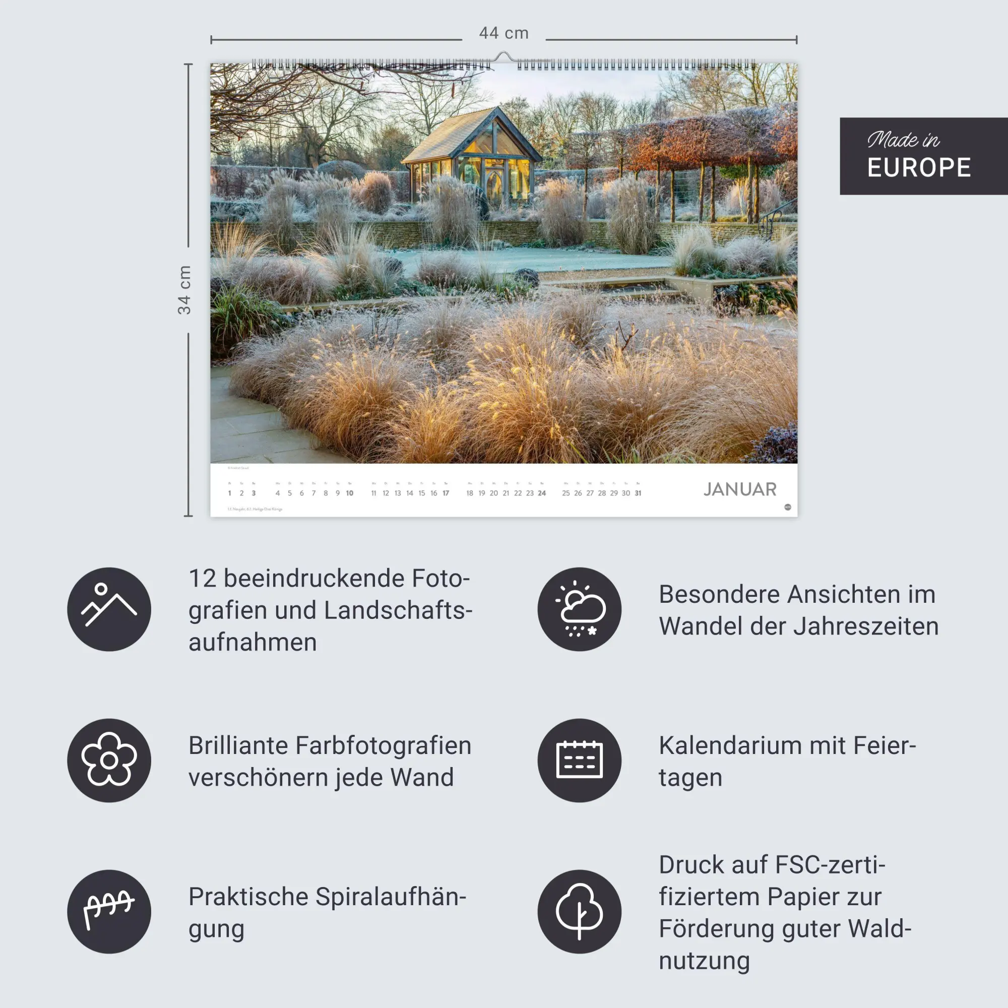 Bild: 9783756415465 | Gartenparadies Posterkalender 2027 | Heye | Kalender | Spiralbindung