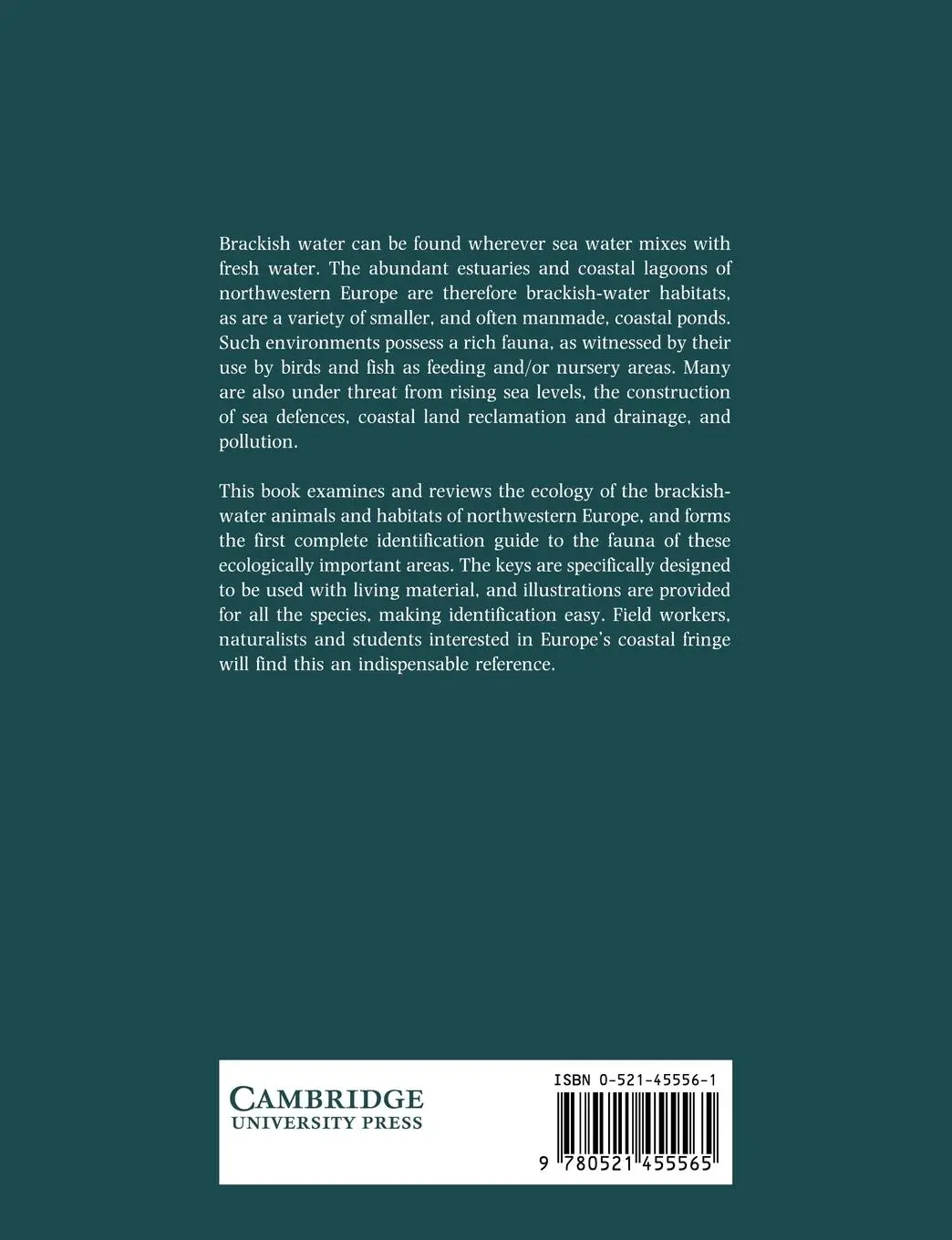 Rückseite: 9780521455565 | The Brackish-Water Fauna of Northwestern Europe | R. Barnes (u. a.)