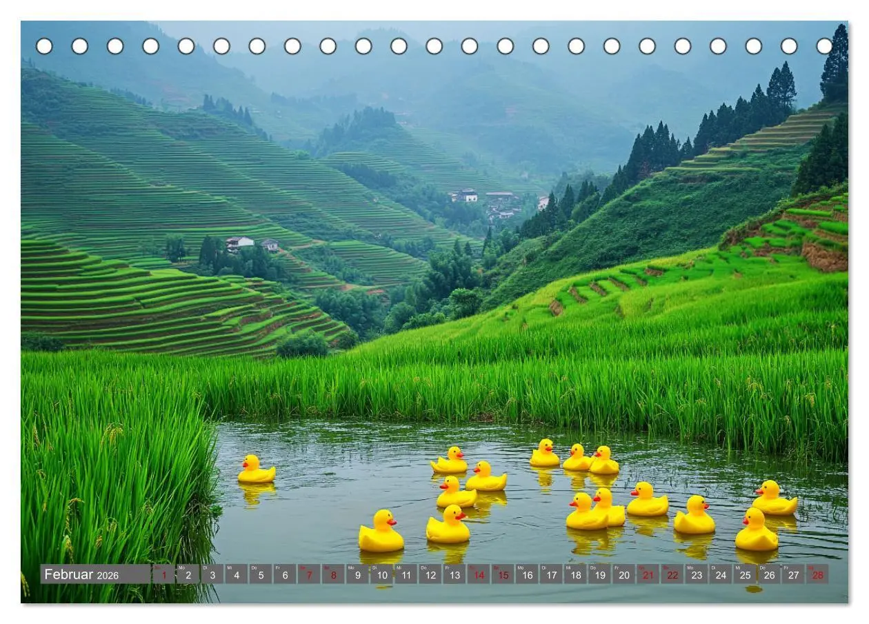Bild: 9783457285565 | Gummienten auf Weltreise (Tischkalender 2026 DIN A5 quer), CALVENDO...