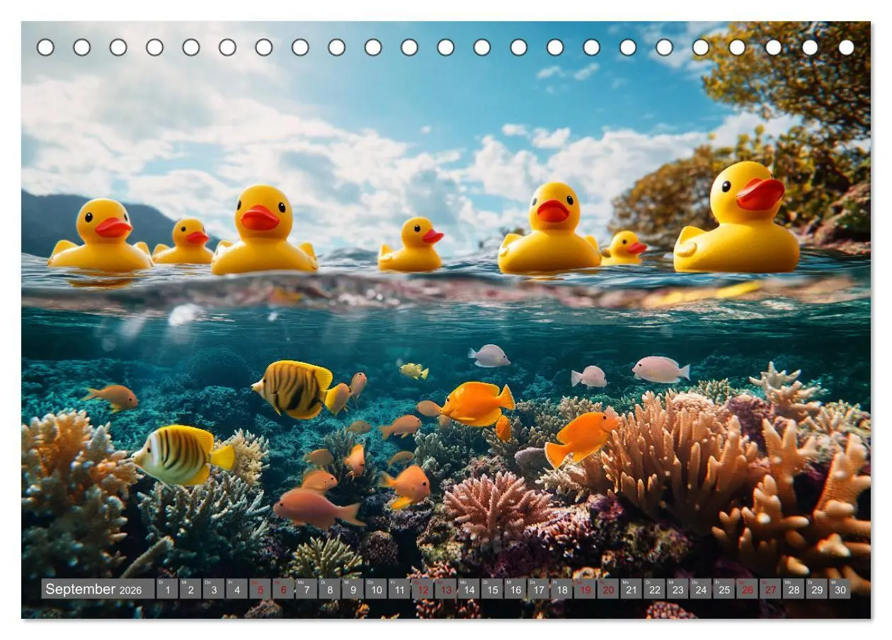 Bild: 9783457285565 | Gummienten auf Weltreise (Tischkalender 2026 DIN A5 quer), CALVENDO...