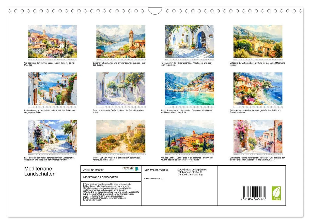 Bild: 9783457425565 | Mediterrane Landschaften (Wandkalender 2026 DIN A3 quer), CALVENDO...