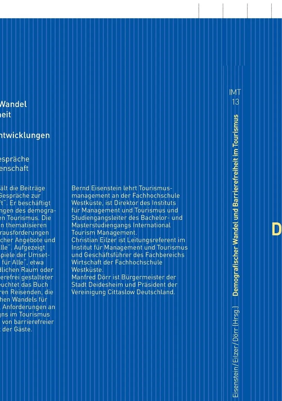 Rückseite: 9783631735565 | Demografischer Wandel und Barrierefreiheit im Tourismus: Einsichten...