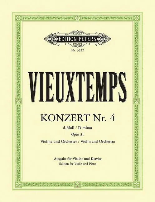 Cover: 9790014015565 | Konzert für Violine und Orchester Nr. 4 d-Moll op. 31 | Vieuxtemps