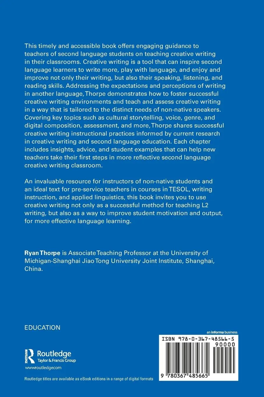 Rückseite: 9780367485665 | Teaching Creative Writing to Second Language Learners | A Guidebook