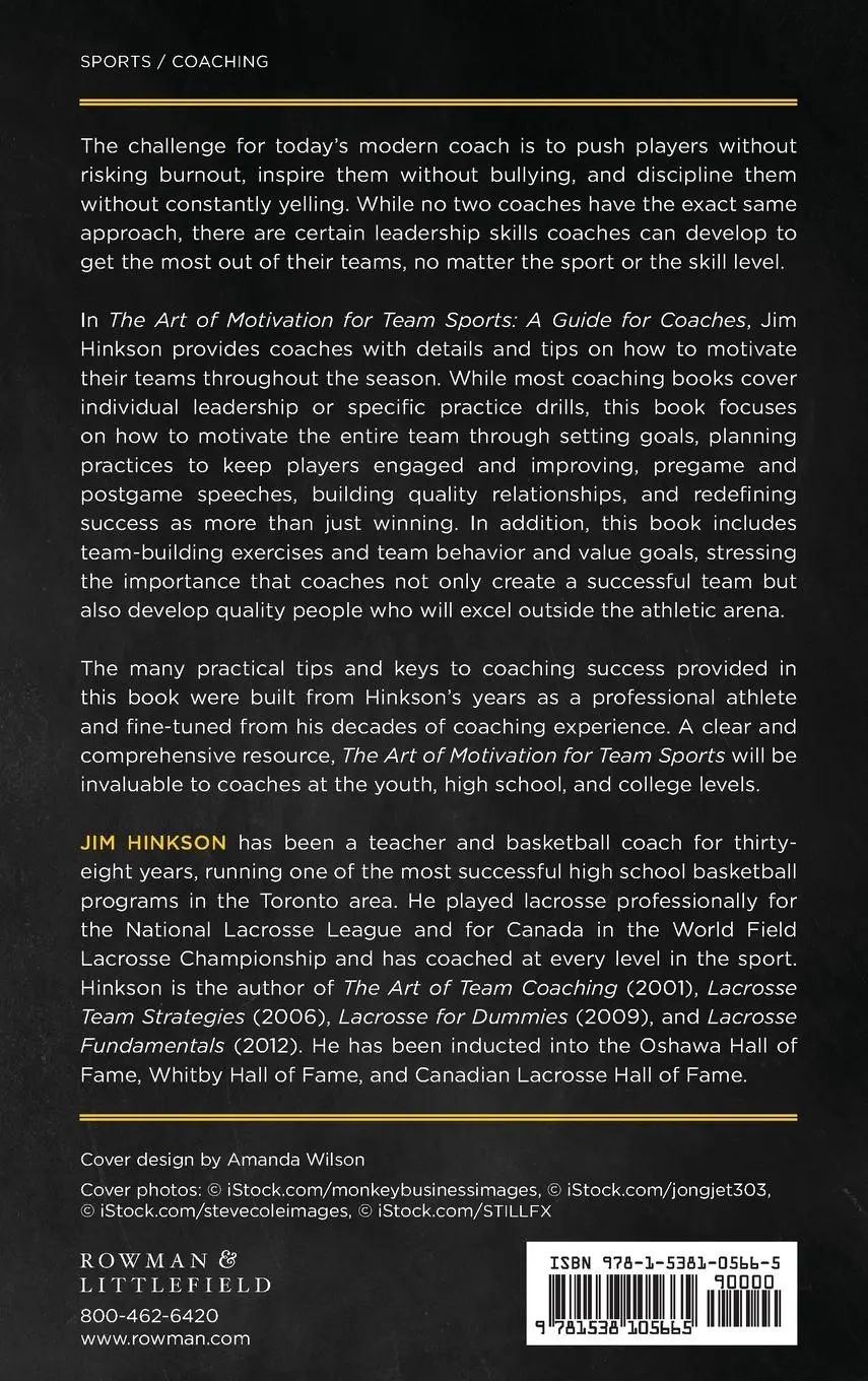 Rückseite: 9781538105665 | The Art of Motivation for Team Sports | A Guide for Coaches | Hinkson