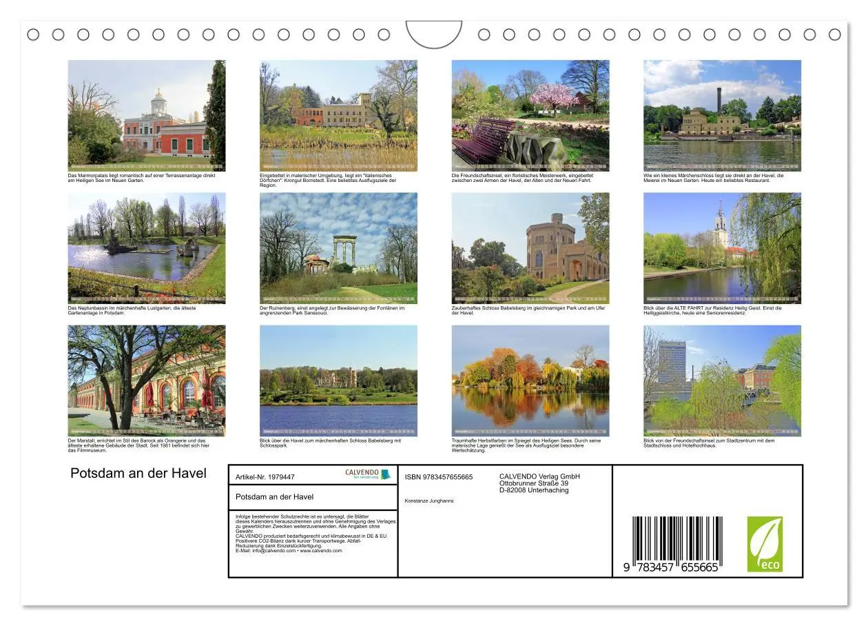 Bild: 9783457655665 | Potsdam an der Havel (Wandkalender 2026 DIN A4 quer), CALVENDO...