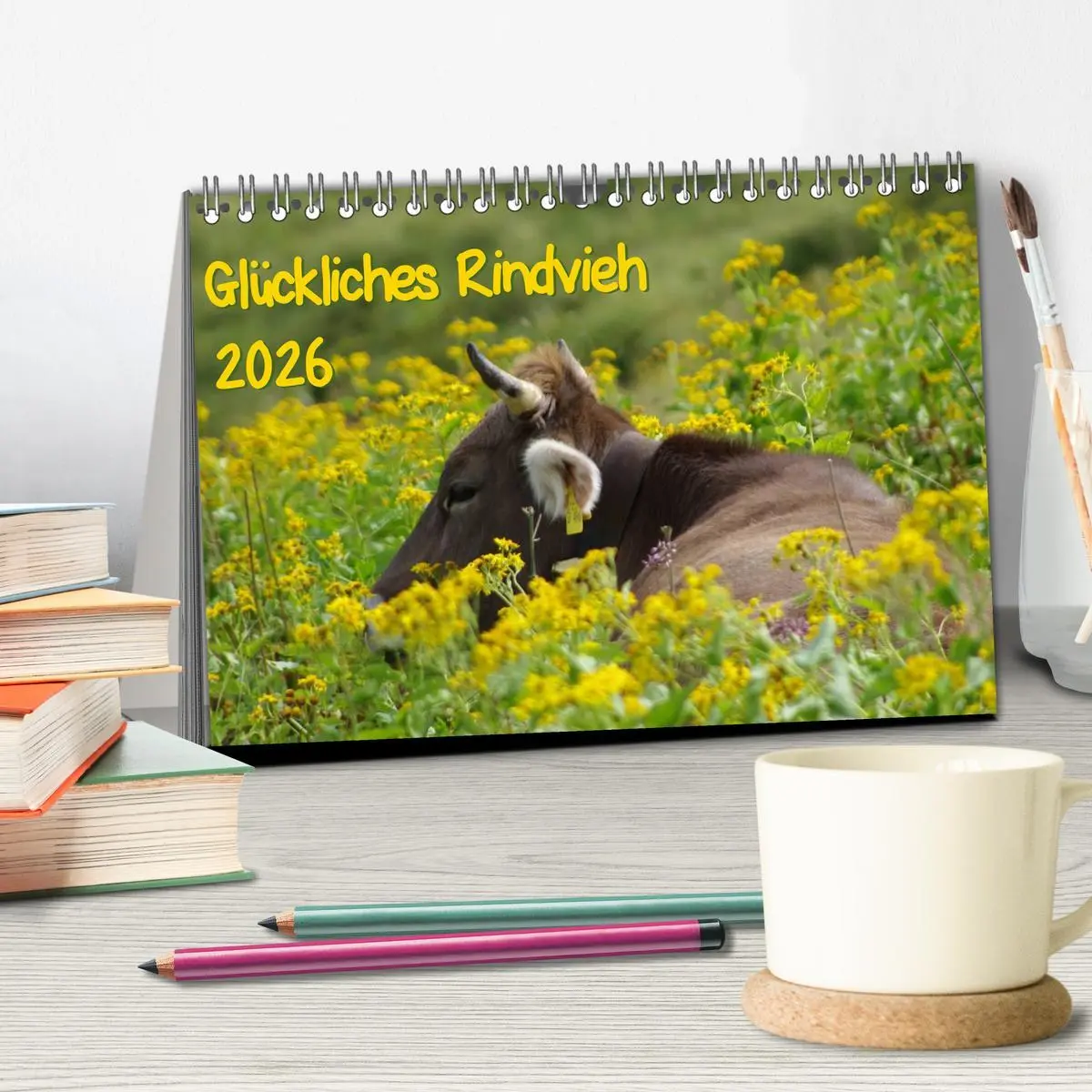 Bild: 9783457965665 | Glückliches Rindvieh 2026 (Tischkalender 2026 DIN A5 quer),...