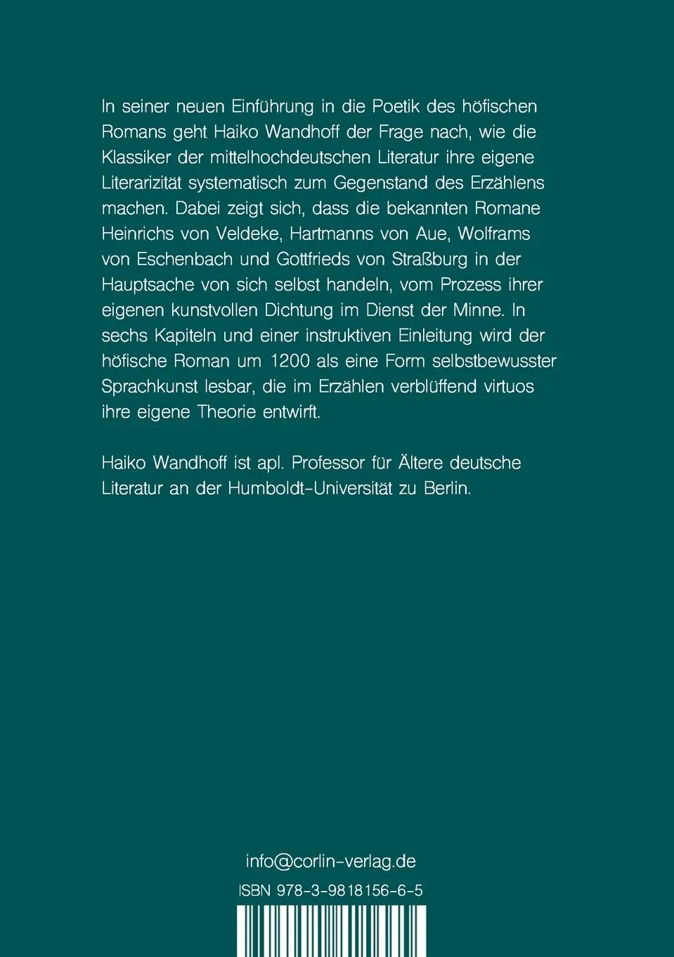 Rückseite: 9783981815665 | Vom Finden der Liebe in der Literatur | Haiko Wandhoff | Taschenbuch