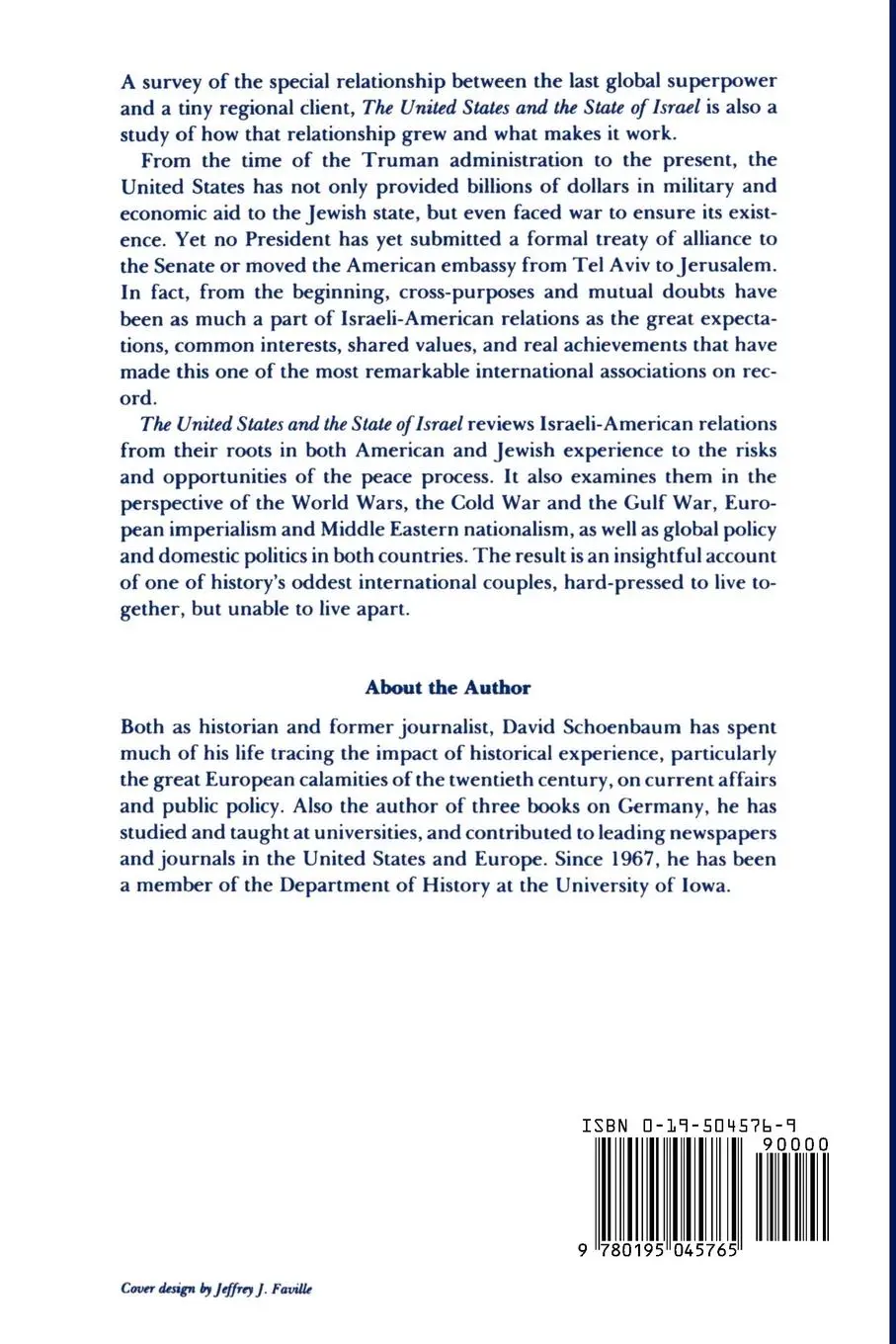 Rückseite: 9780195045765 | The United States and the State of Israel | David Schoenbaum | Buch