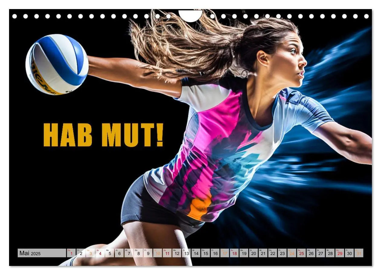 Bild: 9783383845765 | Volleyball und Motivation (Wandkalender 2025 DIN A4 quer), CALVENDO...