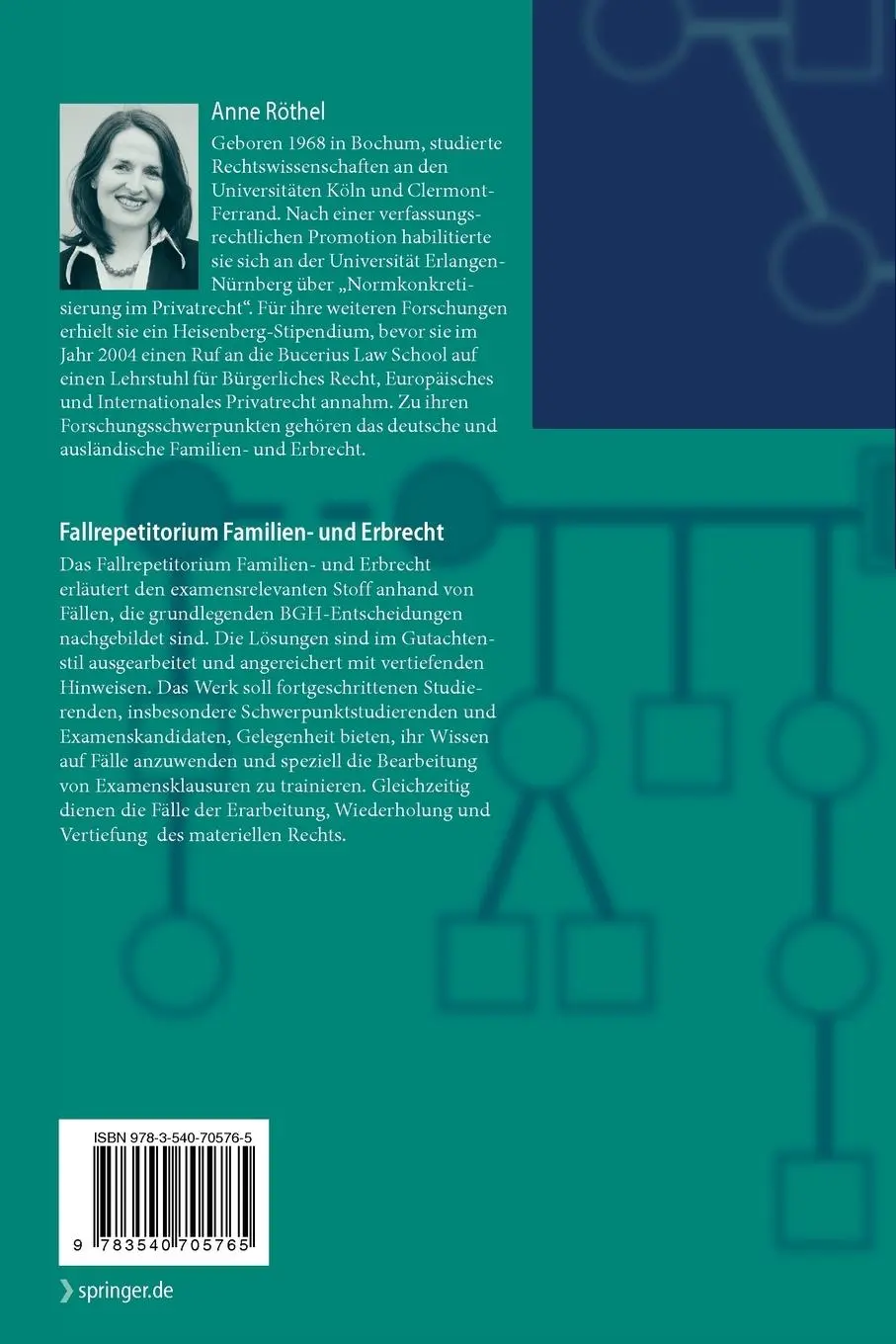 Rückseite: 9783540705765 | Fallrepetitorium Familien- und Erbrecht | Anne Röthel | Taschenbuch