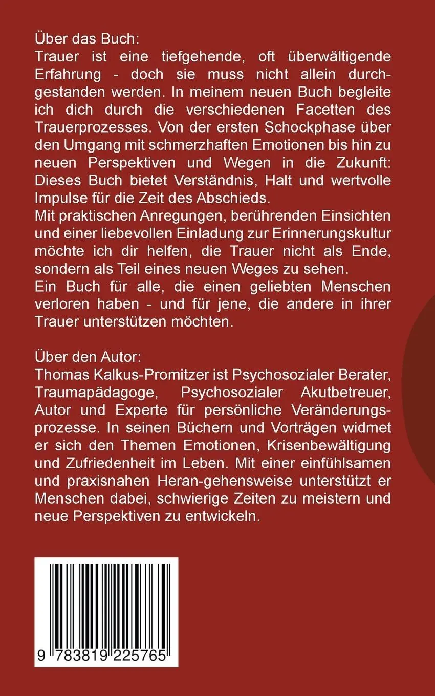 Rückseite: 9783819225765 | Wege durch die Trauer | Thomas Kalkus-Promitzer | Taschenbuch | 126 S.
