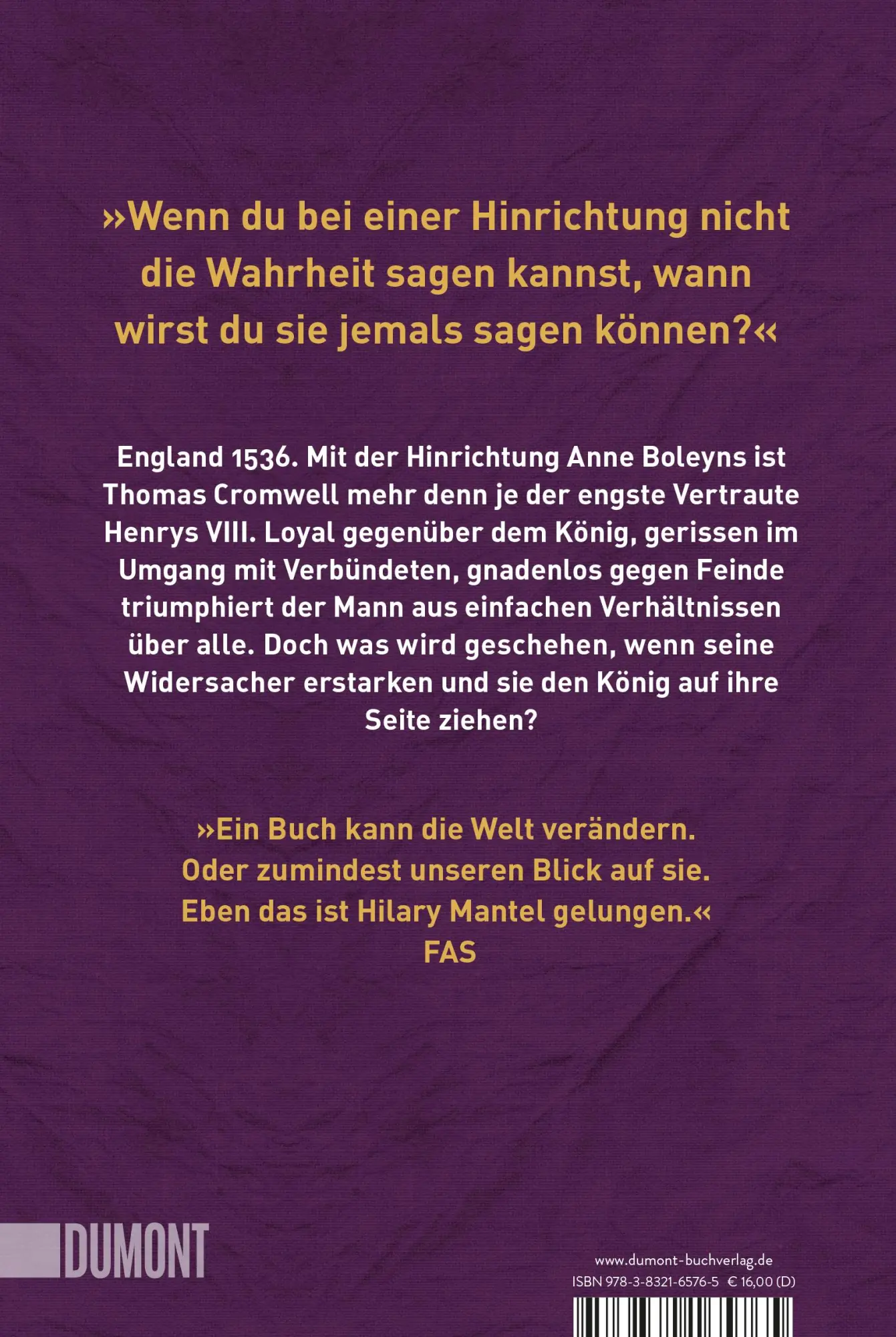 Rückseite: 9783832165765 | Spiegel und Licht | Roman | Hilary Mantel | Taschenbuch | 1104 S.