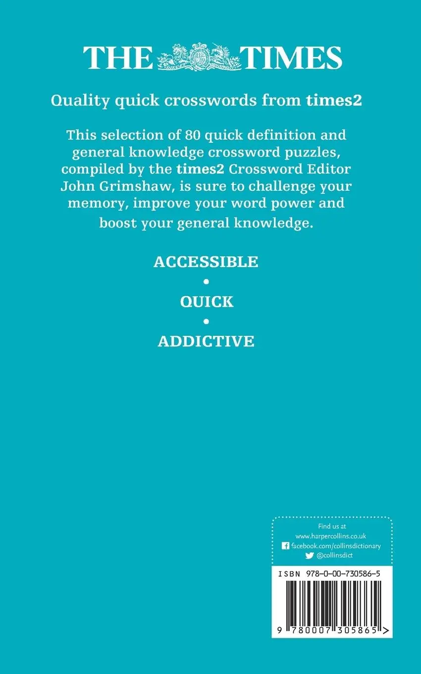 Rückseite: 9780007305865 | The Times Quick Crossword Book 13 | The Times Mind Games | Taschenbuch