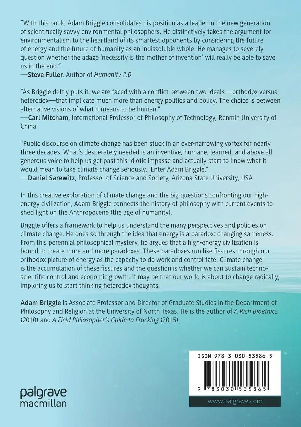 Rückseite: 9783030535865 | Thinking Through Climate Change | Adam Briggle | Taschenbuch | xvii