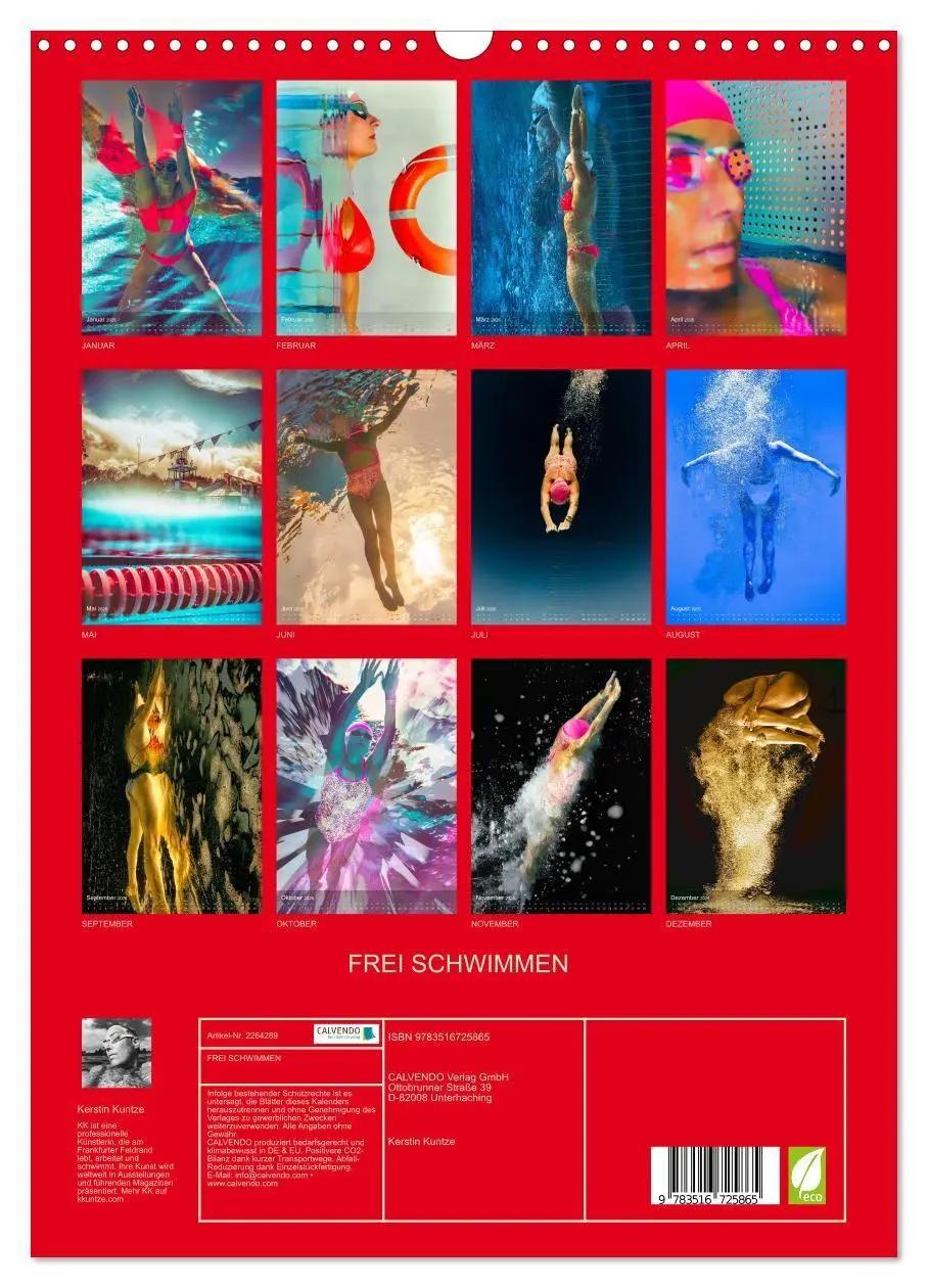 Bild: 9783516725865 | FREI SCHWIMMEN (Wandkalender 2026 DIN A3 hoch), CALVENDO...