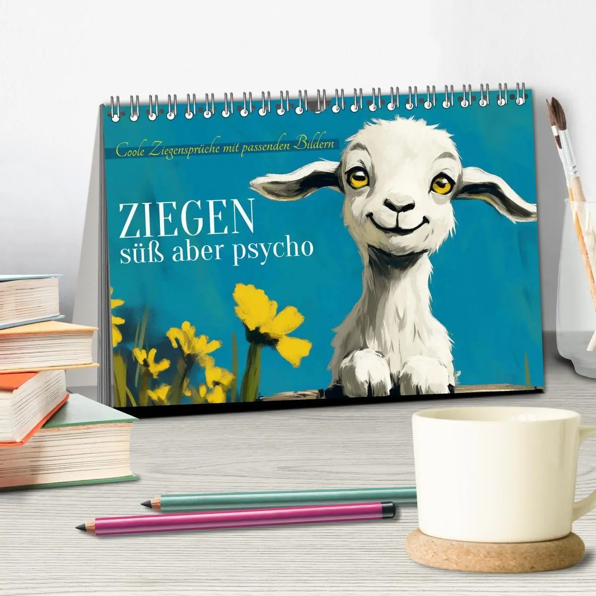 Bild: 9783569055865 | Ziegen, süß aber psycho (Tischkalender 2027 DIN A5 quer), CALVENDO...