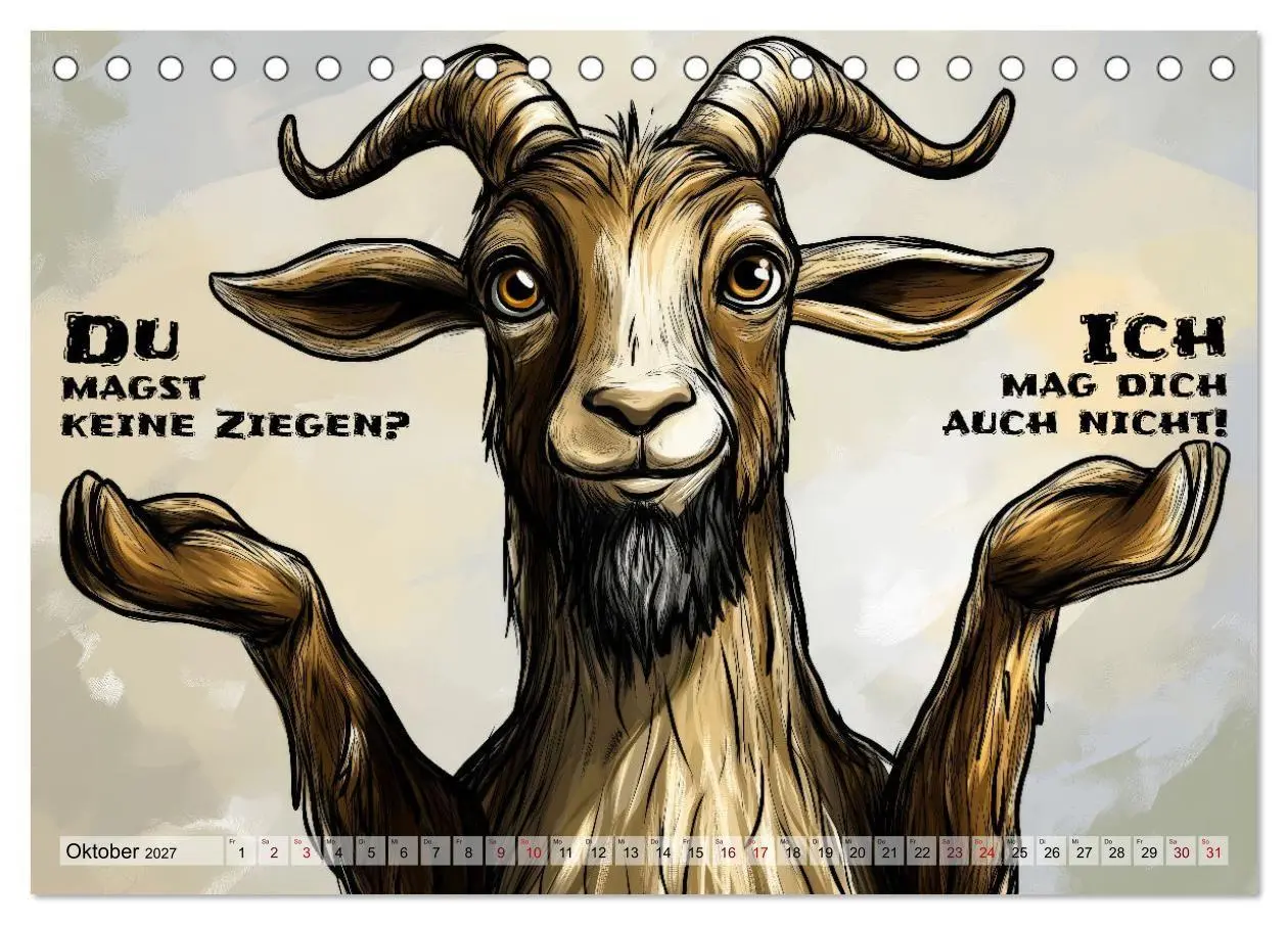 Bild: 9783569055865 | Ziegen, süß aber psycho (Tischkalender 2027 DIN A5 quer), CALVENDO...