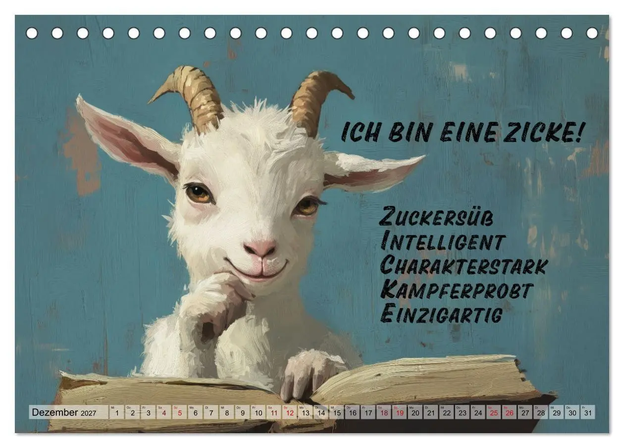 Bild: 9783569055865 | Ziegen, süß aber psycho (Tischkalender 2027 DIN A5 quer), CALVENDO...