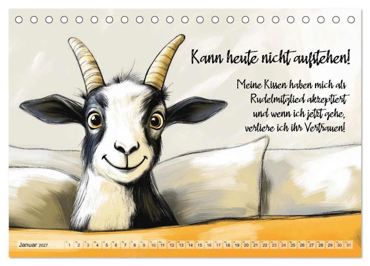 Bild: 9783569055865 | Ziegen, süß aber psycho (Tischkalender 2027 DIN A5 quer), CALVENDO...