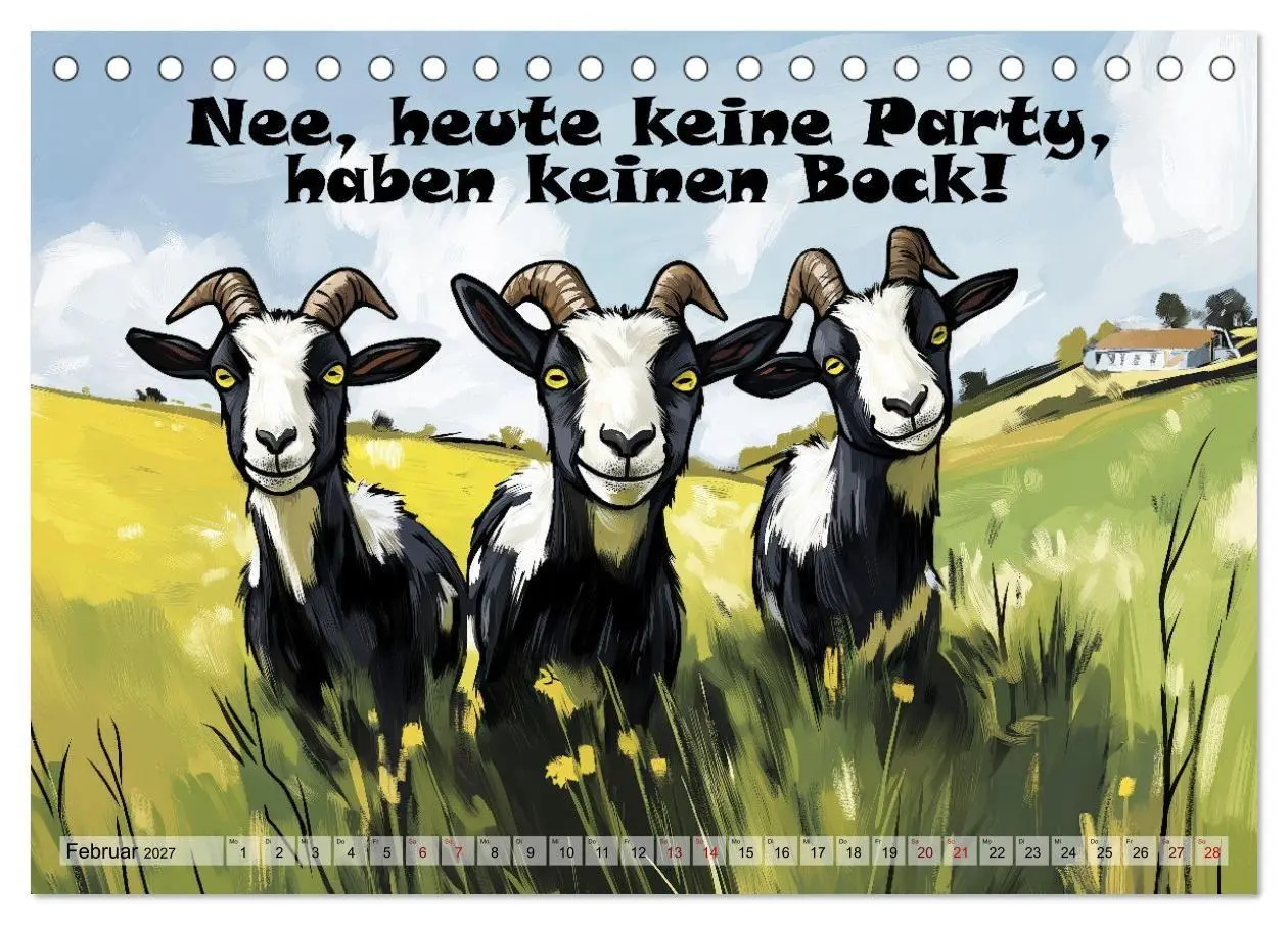 Bild: 9783569055865 | Ziegen, süß aber psycho (Tischkalender 2027 DIN A5 quer), CALVENDO...
