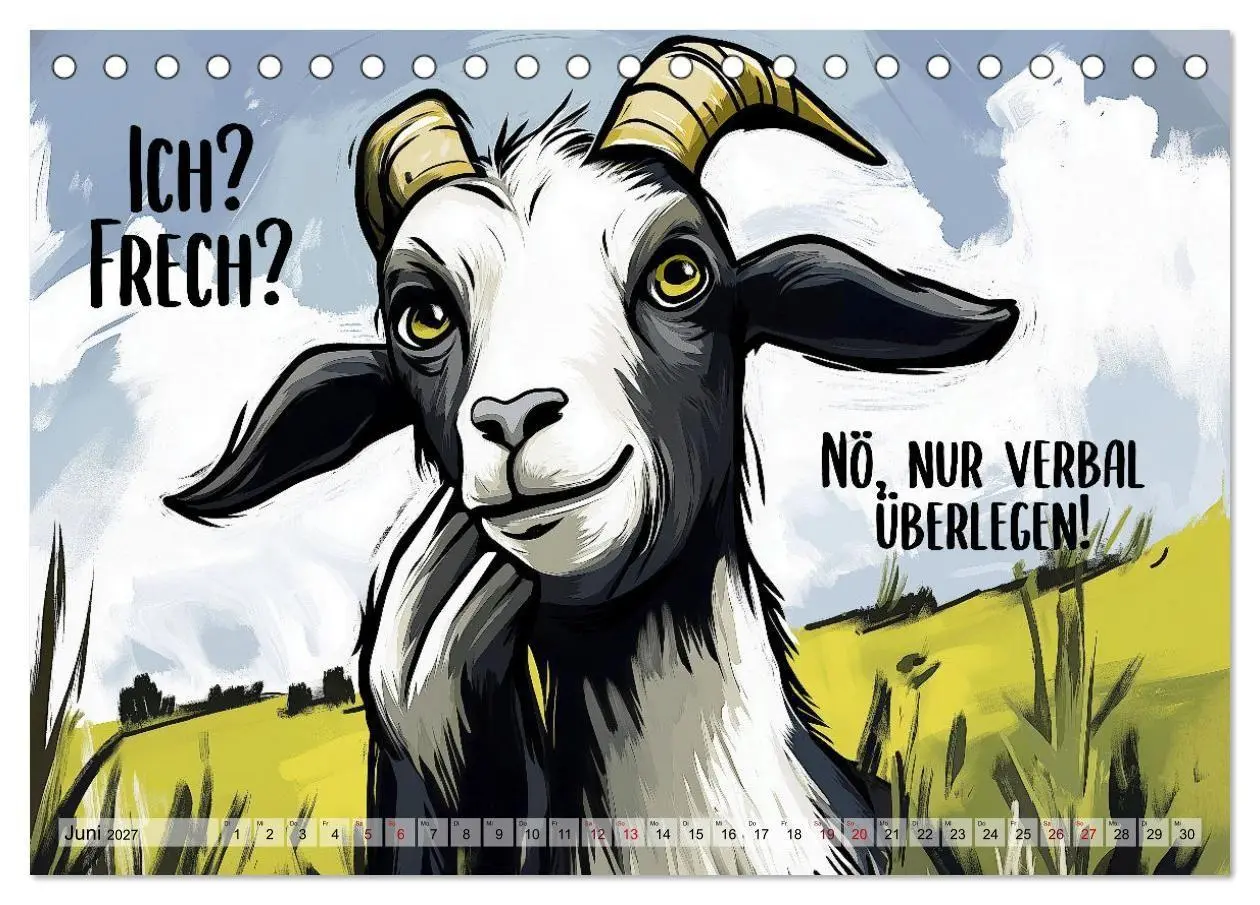 Bild: 9783569055865 | Ziegen, süß aber psycho (Tischkalender 2027 DIN A5 quer), CALVENDO...