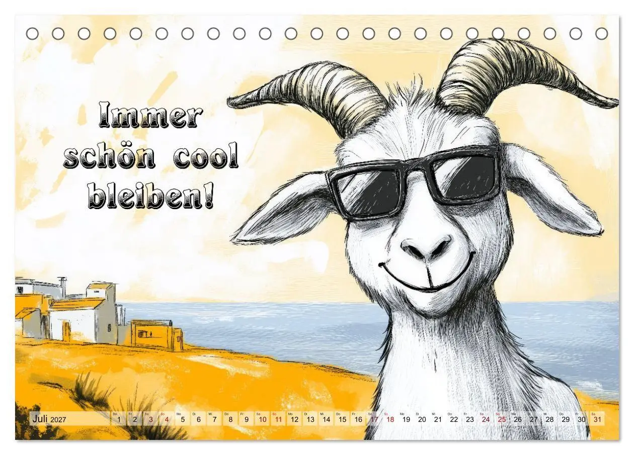 Bild: 9783569055865 | Ziegen, süß aber psycho (Tischkalender 2027 DIN A5 quer), CALVENDO...
