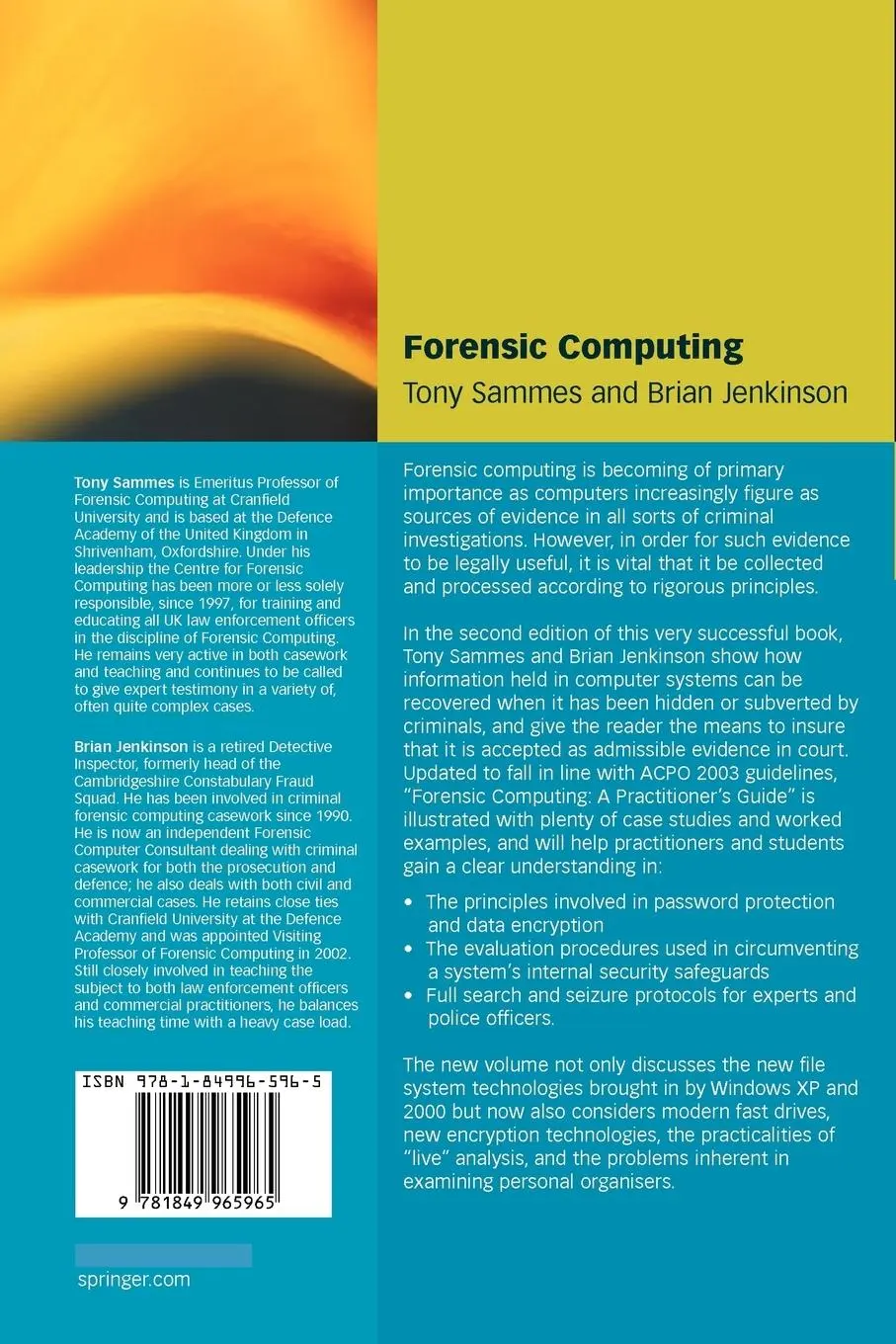 Rückseite: 9781849965965 | Forensic Computing | Brian Jenkinson (u. a.) | Taschenbuch | x | 2010