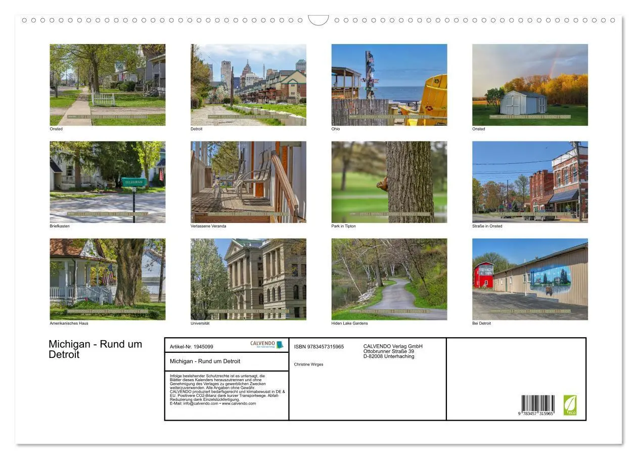 Bild: 9783457315965 | Michigan - Rund um Detroit (Wandkalender 2026 DIN A2 quer),...