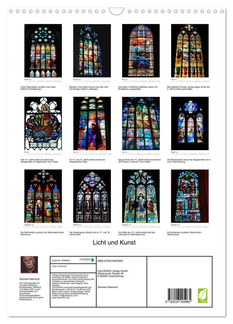 Bild: 9783516405965 | Licht und Kunst (Wandkalender 2026 DIN A3 hoch), CALVENDO...