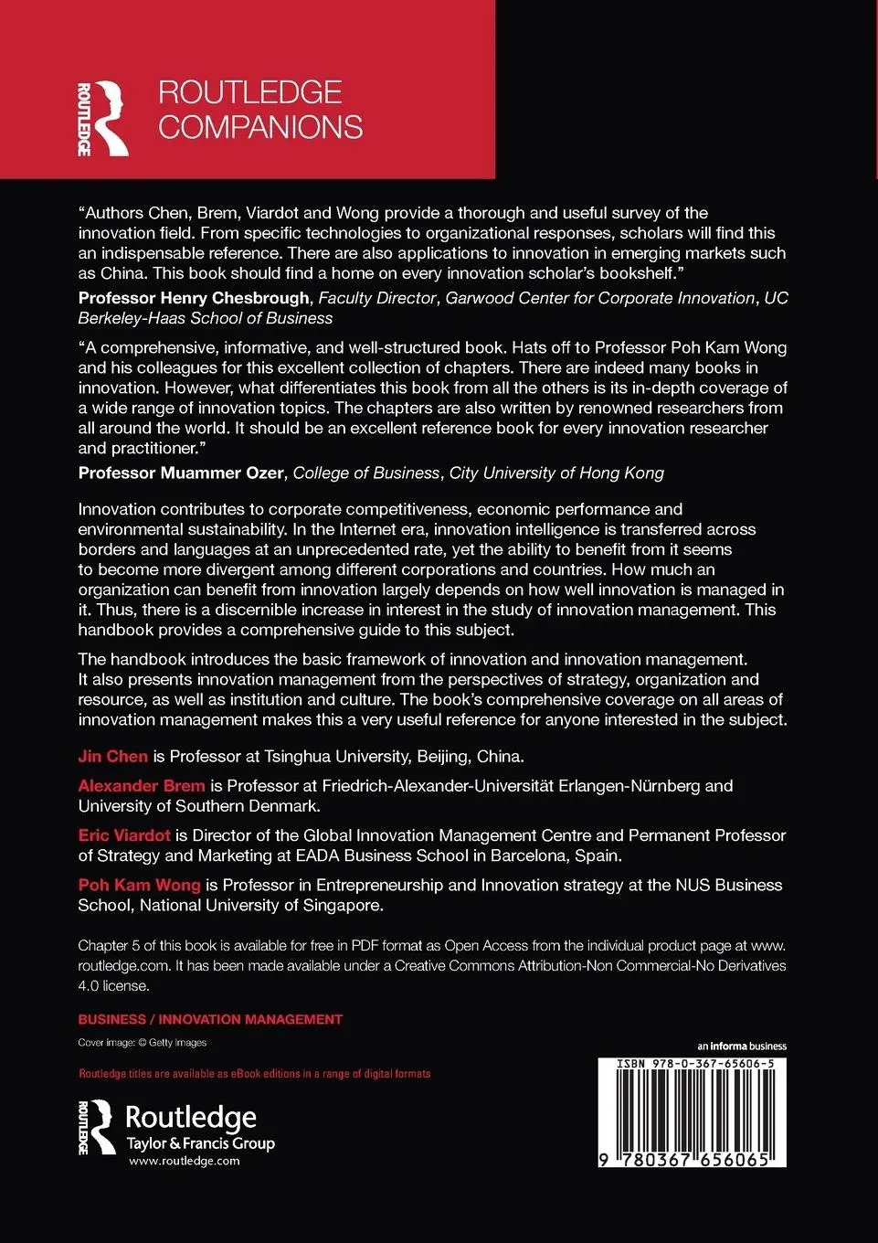 Rückseite: 9780367656065 | The Routledge Companion to Innovation Management | Jin Chen (u. a.)