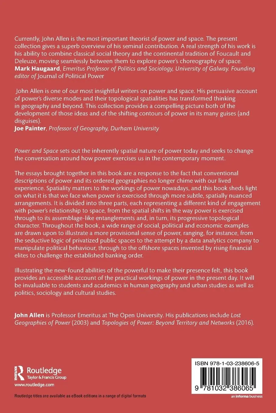 Rückseite: 9781032386065 | Power and Space | Essays on a Shifting Relationship | John Allen