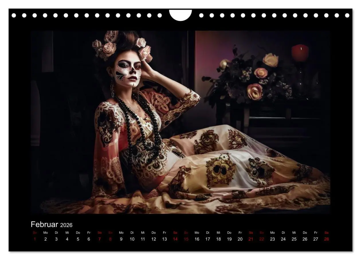 Bild: 9783457376065 | Festliche Dia de Muertos Porträts (Wandkalender 2026 DIN A4 quer),...