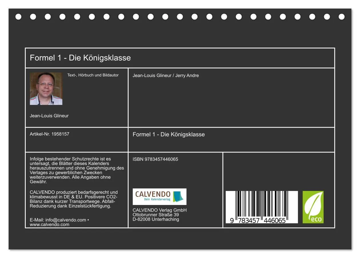 Bild: 9783457446065 | Formel 1 - Die Königsklasse (Tischkalender 2026 DIN A5 quer),...