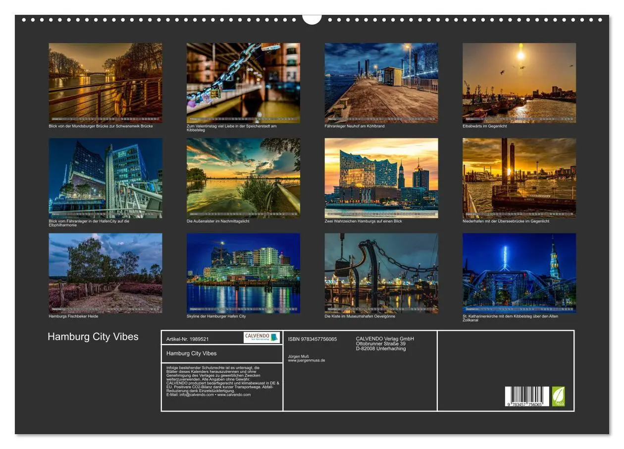 Bild: 9783457756065 | Hamburg City Vibes (Wandkalender 2026 DIN A2 quer), CALVENDO...
