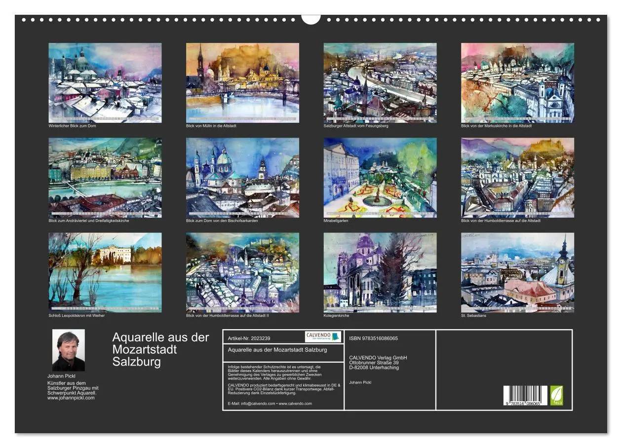 Bild: 9783516086065 | Aquarelle aus der Mozartstadt Salzburg (Wandkalender 2026 DIN A2...