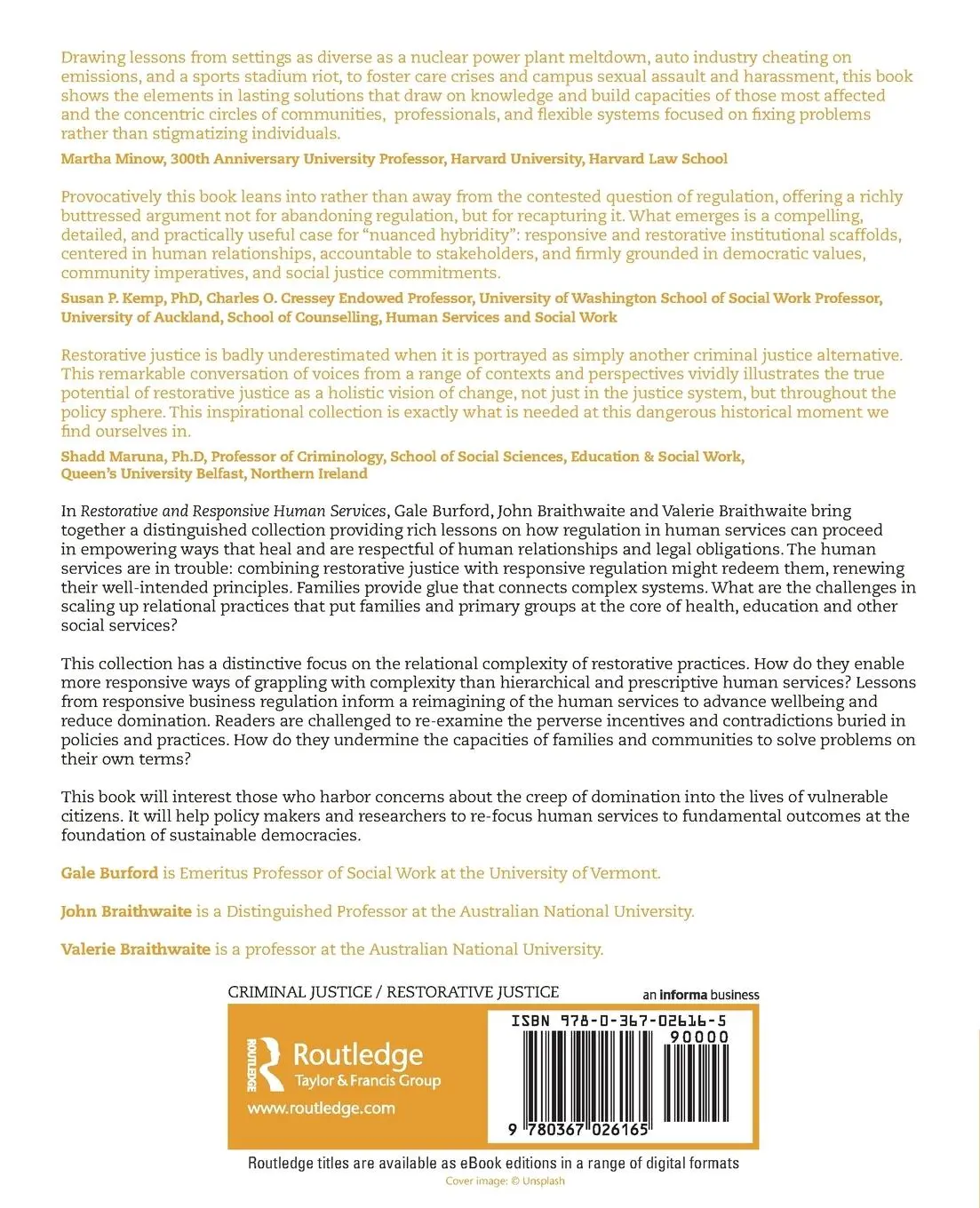 Rückseite: 9780367026165 | Restorative and Responsive Human Services | Gale Burford (u. a.)